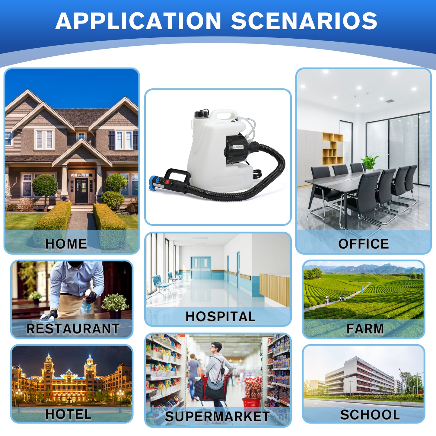 12L Electric ULV Fogger Machine Portable Backpack Atomizer Sprayer for Indoor and Outdoor Use