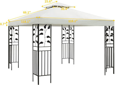 Gazebo Canopy Replacement Top - 10x10 FT Double Tiered Canopy Cover, Off White