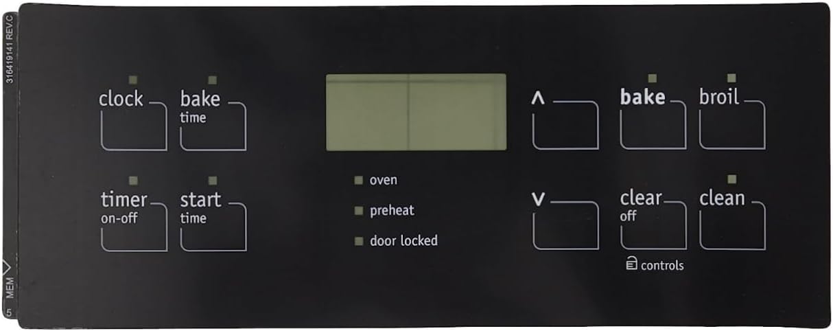 Replacement 316419141 Range Oven Control Overlay for Electrolux Frigidaire Stove Oven Control Board