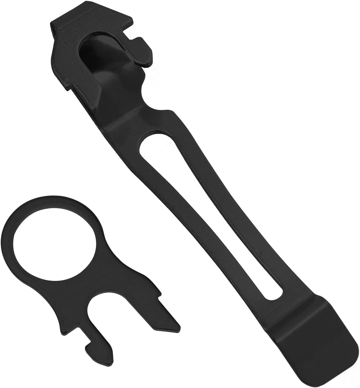 Quick-Release Pocket Clip + Lanyard Ring Set Stainless Steel Quick Release Multi-Tool Pocket Clip (Black-6)
