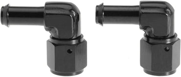 Female AN6 to 3/8 Hose Fuel Fittings 90 Degree Swivel Oil Line Pipe Adapter Black 4PCS
