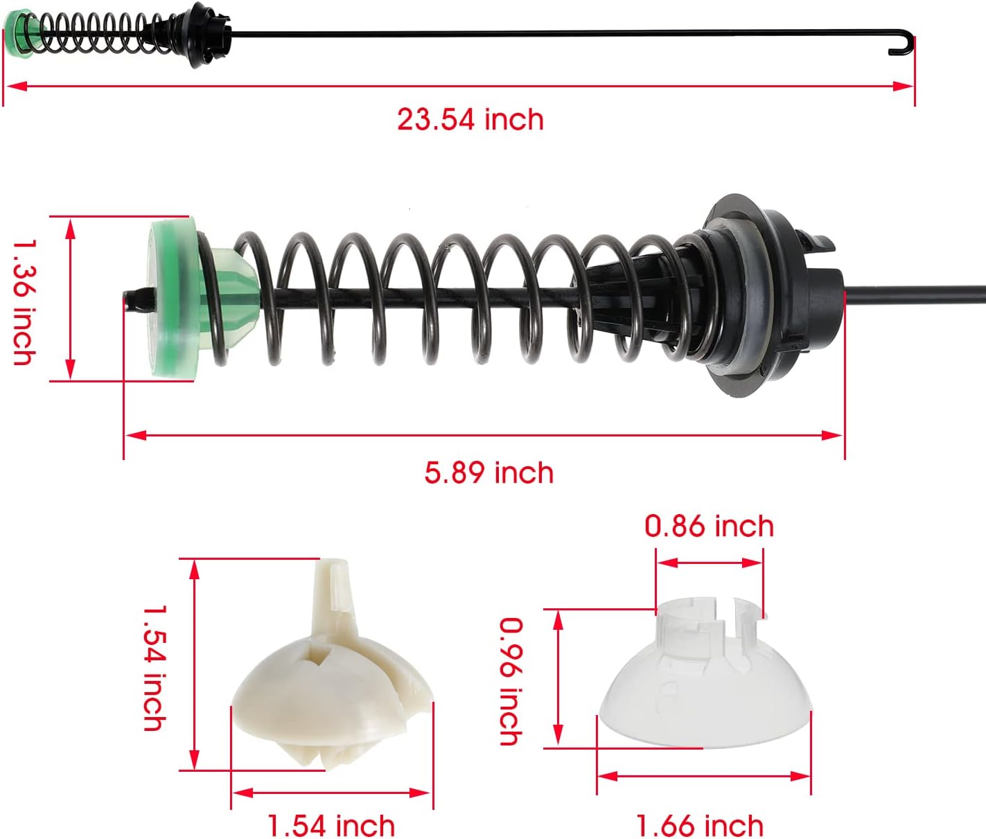 W11130362 Washer Suspension Rod Kit for Whirlpool for Kenmore and for Amana Washing Machines Replace 11022352510 WTW5000DW2 MVWC565FW0 WTW5000DW0