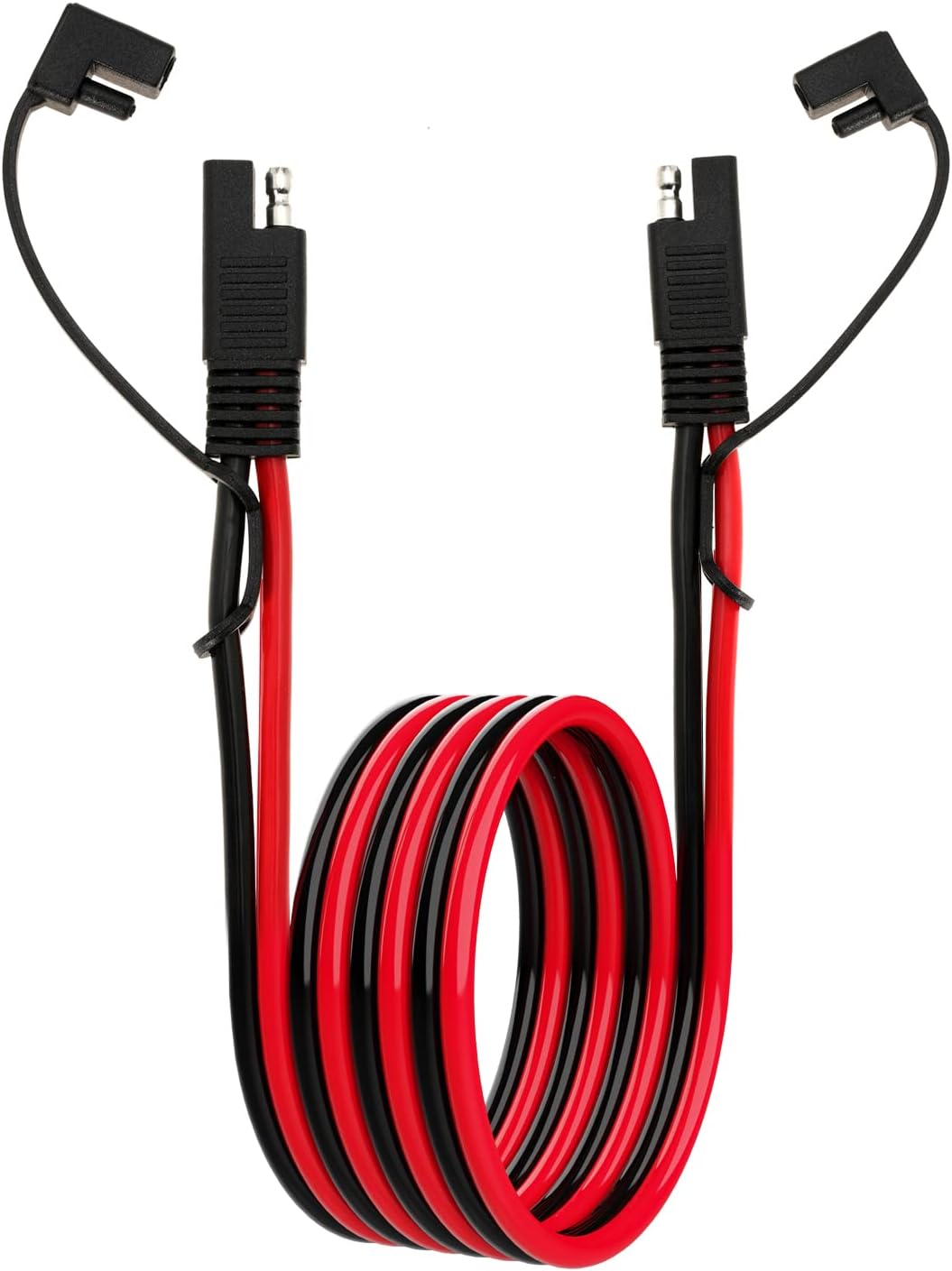 10AWG SAE Extension Cable 10 Gauge SAE to SAE Extension Cord with Two Prong Connectors for Solar RV Automotive (1FT)