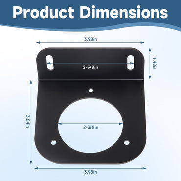 Filler Neck Mount Diesel Gas Fuel Used for Dodge for GMC for Chevy for Ford Trucks or Flatbeds, 2-5/8" Screw Hole Spacing, 2-3/8" Center Hole(black)