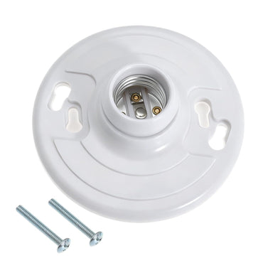 10 Pack for E26 for E27 Light Base Socket Keyless Lamp Base Holder White Ceiling Bulb Socket 660W Outlet Box Mount for Incandescent for LED for Fluorescent Bulbs Indoor Outdoor Use