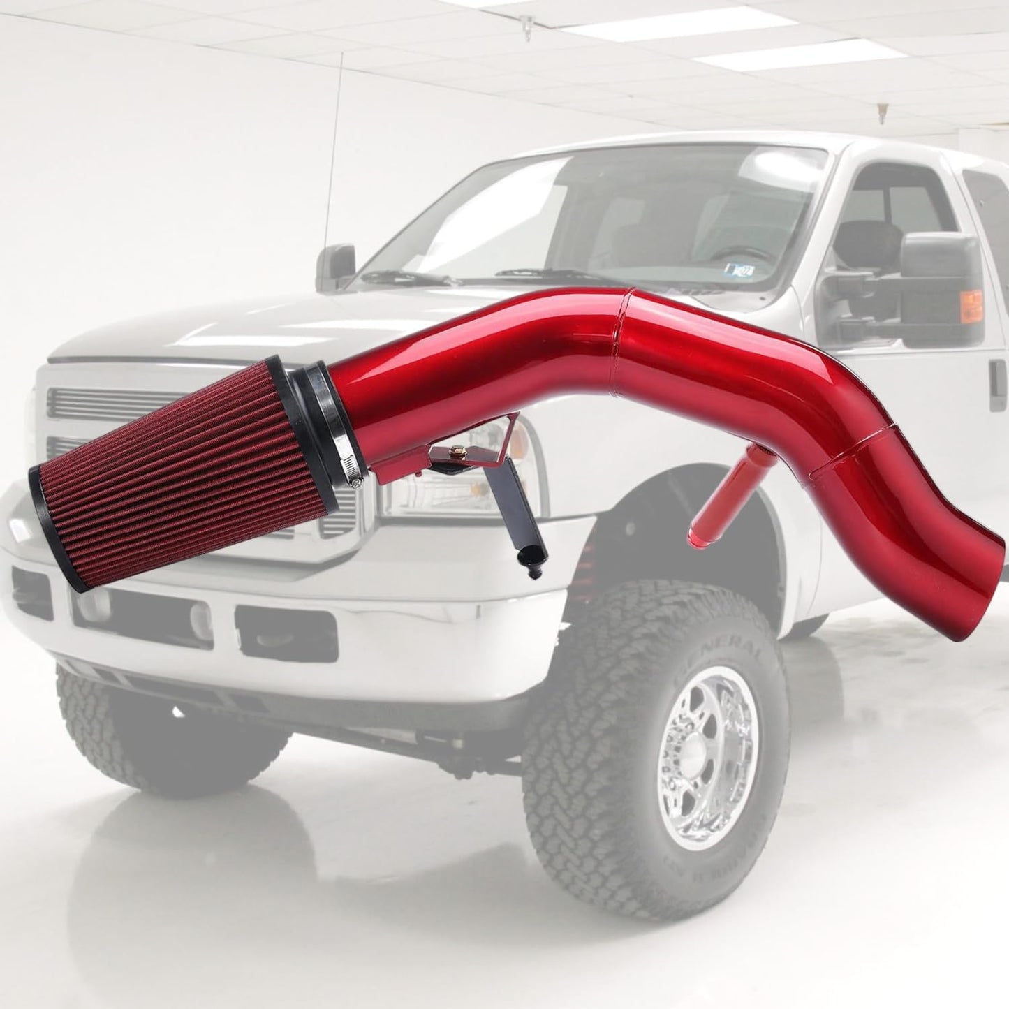 4 Inch 6.0 Cold Air Intake Kit For Ford F250 F350 F450 Excursion 2003 2004 2005 2006 2007 6.0L Powerstroke V8 Diesel Super Duty Aluminum Tube