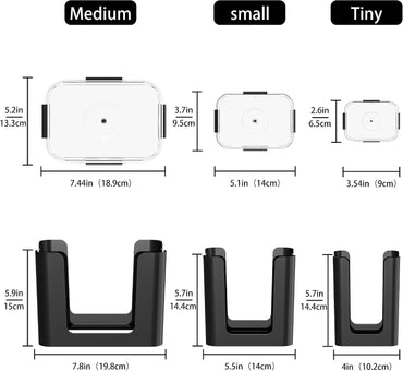 frtzal Food Container Lid Organizer,3-Pack – Compatible with Rubbermaid Brilliance Snap-On Lids, Stackable Lid Holder Rack, Kitchen Storage Holder 4.7 Cup,3.2 Cup,1.3 Cup. 0.5 Cup Container (black)