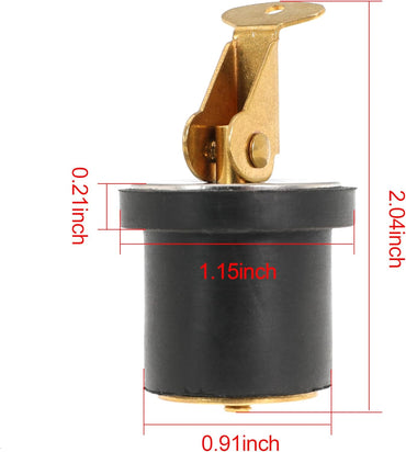 Boat Plug 7/8 Inch Brass Boat Drain Plug Snap Handle Plug Deck Plug for Boat Marine (7/8inch-2)