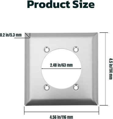 Single Hole Receptacle Wall Plate, Outlet Covers Wall Plate for Hubbell Bryant 313292 SS701 9450A, 4.56" Length 4.5" Width 0.21" Thick (Pack of 3)