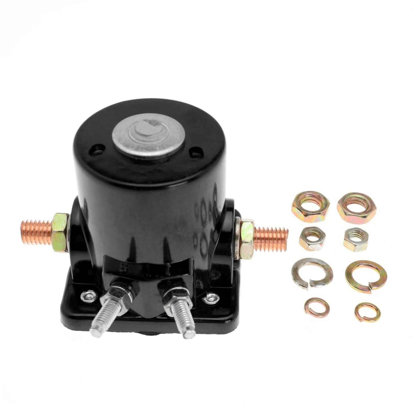 12V Black Manual Surface Mount Solenoid Relay Switch for Mercury, OMC, Sierra Marine Outboards (383622, 395419, 582708, 586180, 18-5808, 47886, 47886T) - Normally Open, 30A, Silver Contact