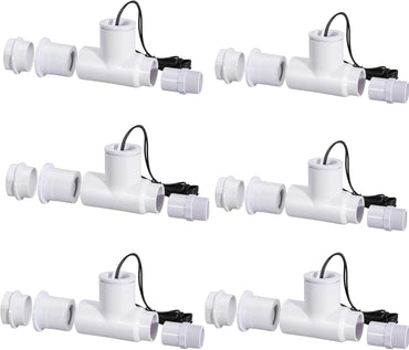6PACK SS1 Float Switch Condensate Overflow Switch with 3/4 Inch Adaptor and 6FT Wire for HVAC Drain Pan Condensate for condensate Overflow Detection