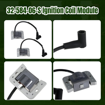 2PCS 32-584-06-S Ignition Coil for Kohler KT ZT Engines 7000 Series Lawn Mower Engine KT610 KT740 ZT720 ZT730 Replace 3258406-S 3258406 3258406S 32 584 06 S