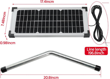 10 Watt Solar Panel Kit Replace FM123 for Mighty Mule FM200 FM350 FM500 FM502 MM360 MM260 MM262 MM560 MM562 EZGO-Solar Diamond Series Automatic Gate Openers Electrical Fence