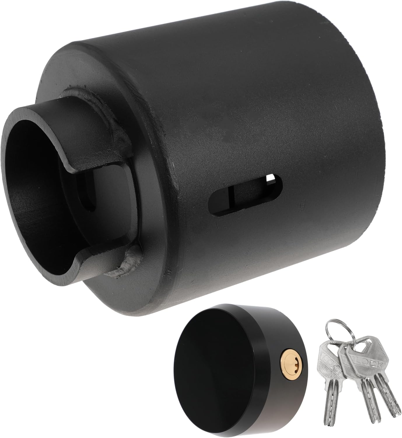 2-5/16" Trailer Lock, 2-in-1 Anti-Theft Trailer Hitch Coupler Lock Fits 2-5/16 Inch Ball Couplers on Trailers RVs Boats (with red Lock)