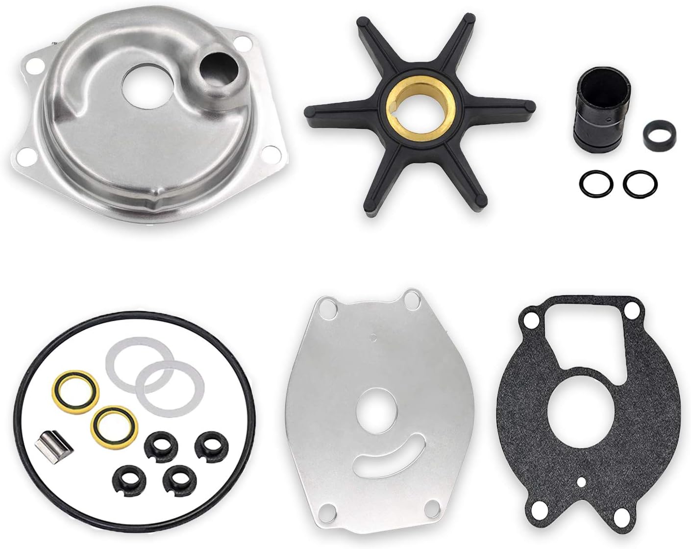 99157T2 Upper Water Pump Repair Kit for Mariner for BigFoot Outboards 2 Stroke 15 20 25 HP XD 4 Stroke 8 9.9 13.5 15 HP 46-99157T2