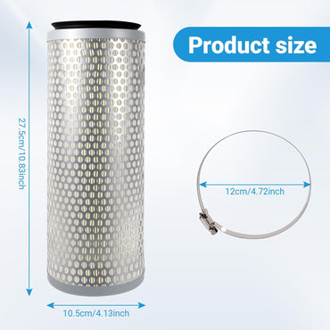 7081308 Filter 5811633 Preclean Sleeve 2520799 Oil Filter with Clamp for Polaris MVRS 700 800 2008 for Ranger 400 2010-2014 for Ranger 500 2006-2013 for Ranger 700 2006-2009 (Set of 2)