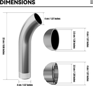 Curved Out Drain Fitting, Drain Extension Tube Replace 2510101