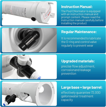 300 Pool Chlorinator Replace R171016 for Pentair Rainbow R171016 300 Automatic Chlorine/Bromine 300 Offline Pool Feeder for Pool and Spa