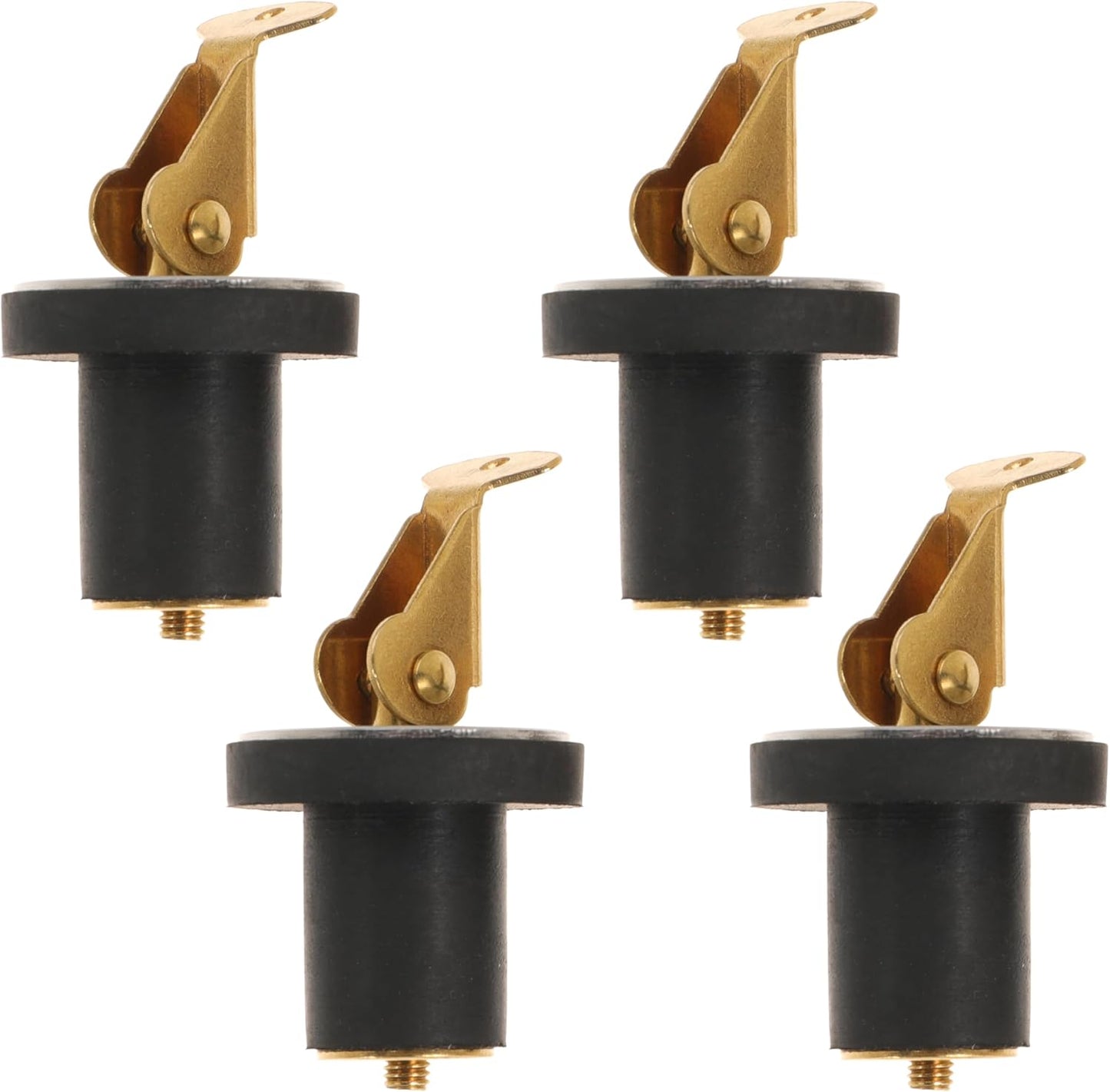 4 Pack Brass Boat Plug Drain Plug Boat Snap Handle Plug Deck Plug for Boat Marine