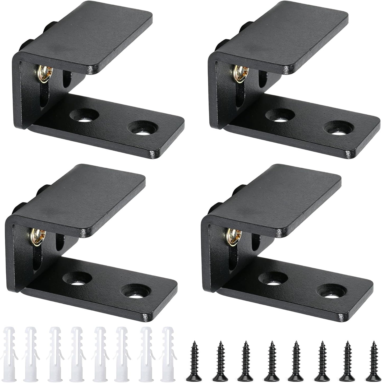 Barn Door Floor Guide,2 Assemble Setup Options,Wall Mount System (4PCS) | Wall Mount Design,Fits Various Door Thicknesses,Steel Construction,Smooth & Quiet Sliding,Easy Installation