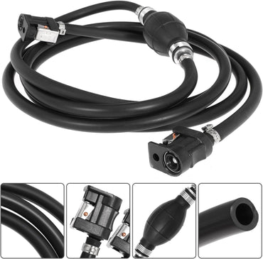 Marine Boat Fuel Line Kit 6mm (1/4") Fuel Line Assembly with Primer Bulb & Connector - 10FT Marine Outboard Boat Motor Fuel Gas Line Hose for RVs, Tractors, and Caravans