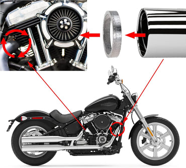 Exhaust Gasket for Harley Davidson Bikes Touring Sportster Dyna Softial Evo 1984-2021 (Pack of 2)