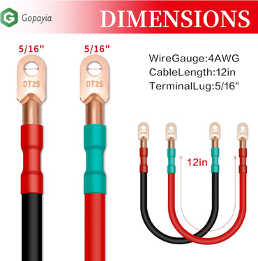 4 AWG Golf Cart Battery Cables for EZGO TXT 1994-UP 36V/48V 4 Gauge Pure Copper Wire