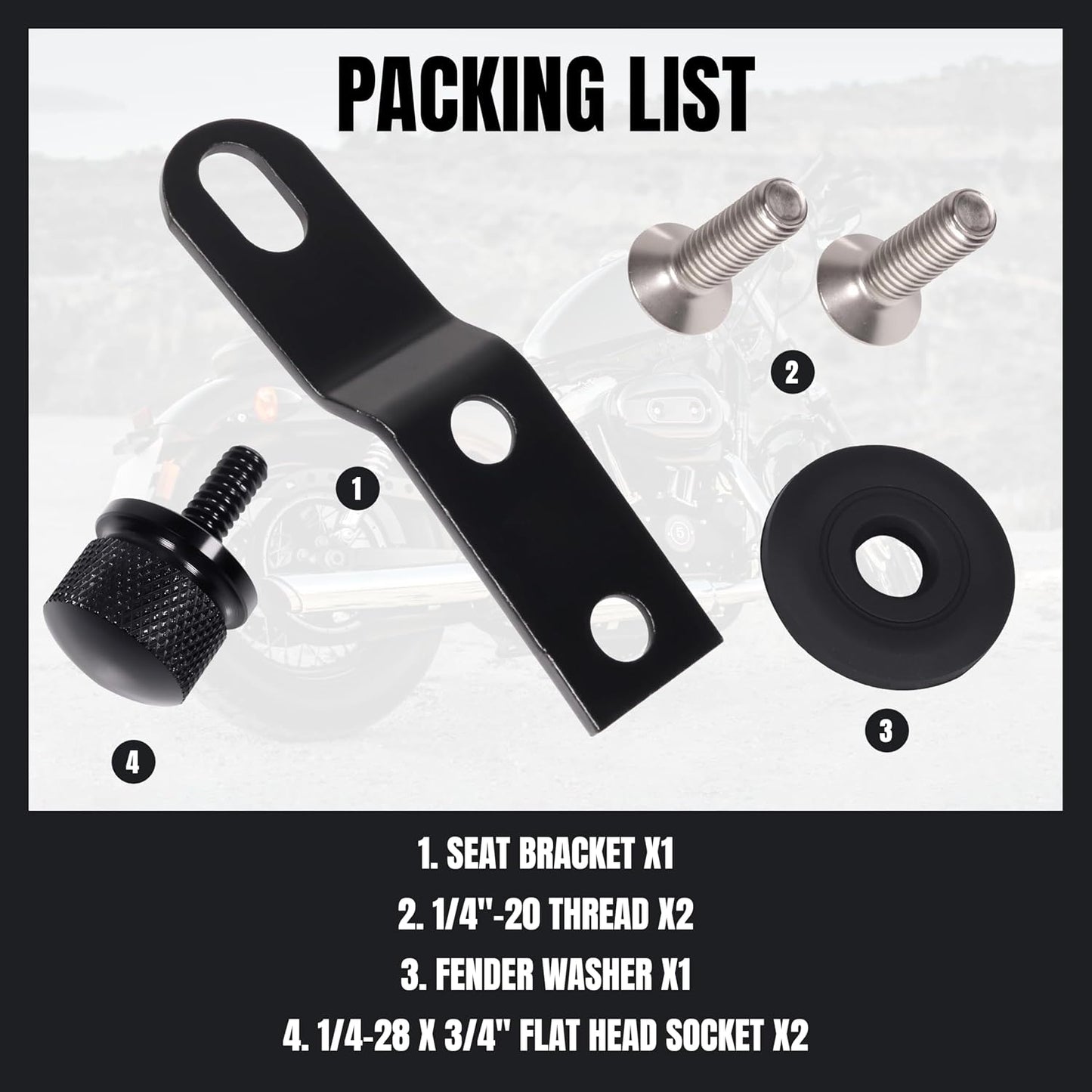 Seat Bracket with Fender Washer Screw for Harley Davidson 1996-2024 Replace 10545BB