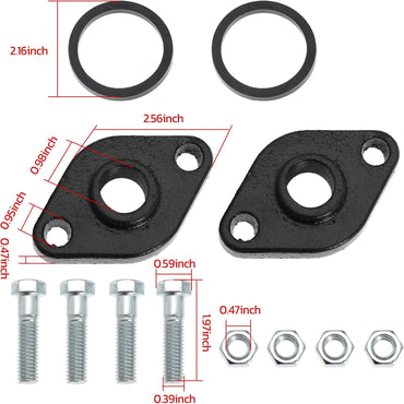 Cast Iron Flange Kit with Gasket for Grundfos 519601 UP Series Circulator Pump, 3/4" NPT (Pack of 6)