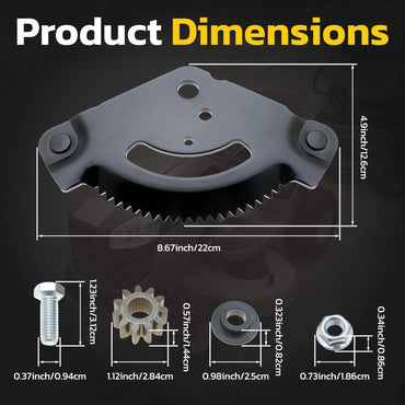 Steering Sector Gear Plate and Pinion Gear Replaces 717-1550F 7171550 7171554 for Mtd Cub Cadet LT1018 LT1022 LT1040 LT1042 LTX1040 LTX1042 LTX1046 LTX1050 for Troy Bilt