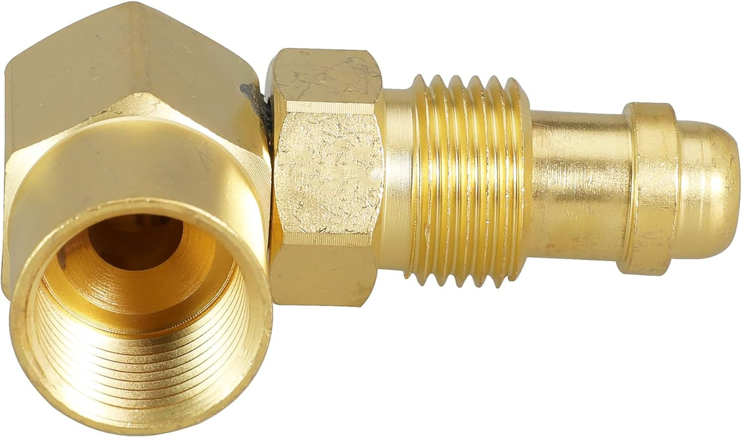 AW-407 / CGA 032 Nut/NIP -032 Body 90' 90 Degrees Elbow Inert Gas Adaptor Argon Welder Connector for Everlast for TIG for MIG Welder