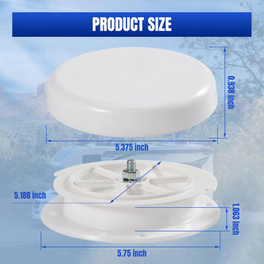 1 Pack RV Roof Mushroom Vent with 2Pcs Water Guard Cap Cover for RV Homes Campers Trailers Keystone Motor