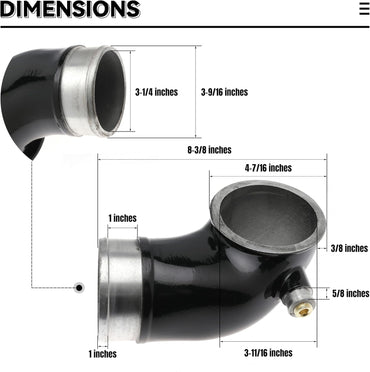 LLY Turbo Mouthpiece 6.6 Inlet Manifold Intake Elbow for Chevy Silverado for GMC Sierra 6.6L V8 LLY Duramax 2004.5-2005 Replaces 76-1006B