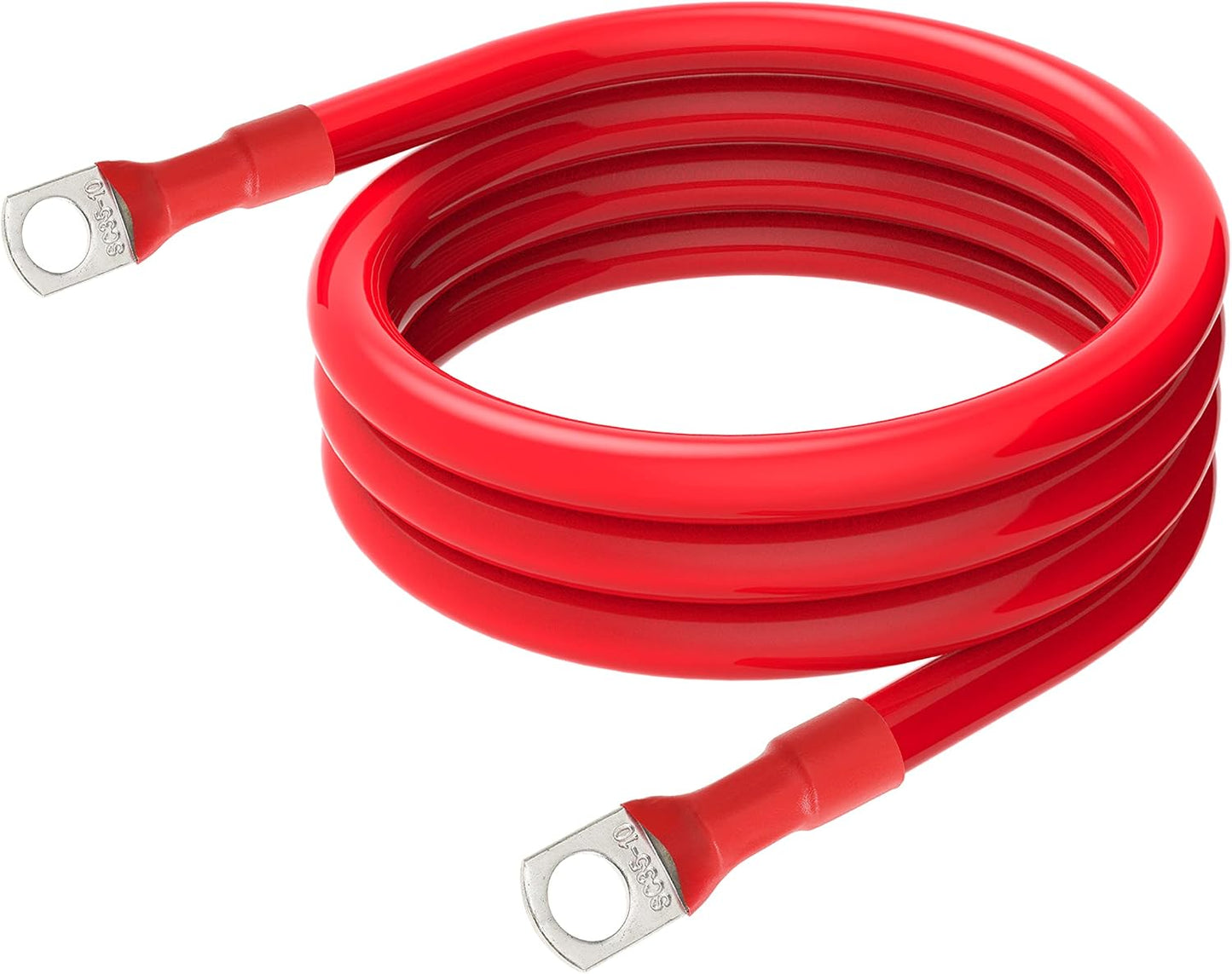 4 AWG Battery Cable 4 Gauge Battery Wires with 3/8 terminals Power Inverter Cables for Solar Boat Marine RV Car (5FT, 1 red+1 black cable)