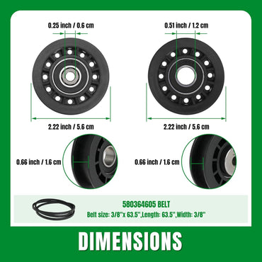 Replacement 587973001 587969201 580364609 Belt Repair Kit LC221A LC221AH Belt and Pulley Kit for Husqvarna 22" AWD HU675AWD HU725AWD Walk-Behind Lawn Mowers
