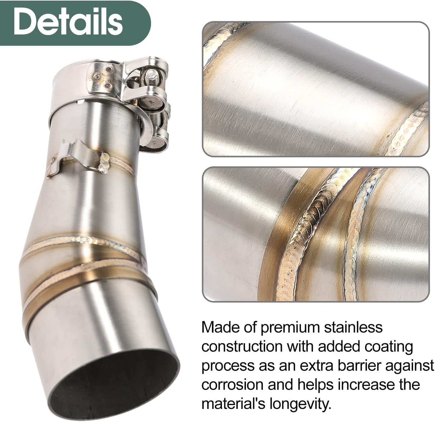 Motorcycle Exhaust Mid Pipe Muffler Mid-pipe for Kawasaki Ninja 250 300 Z250 Z300 2008-2017
