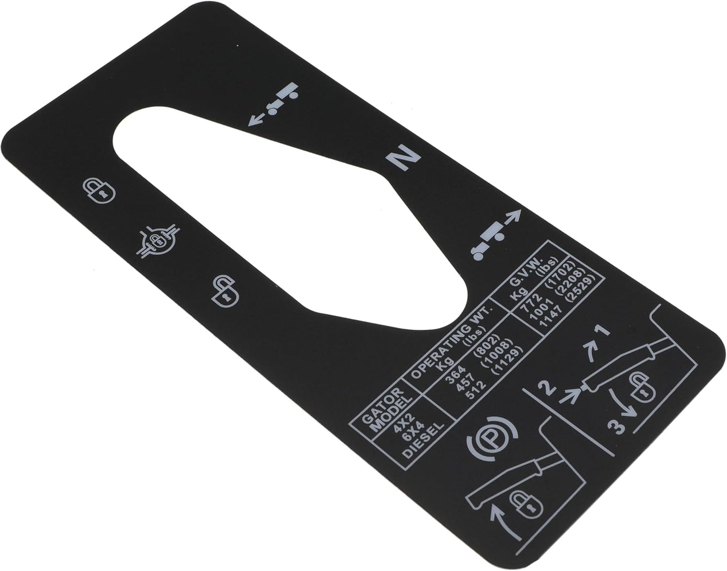 Shift Quadrant Label Replace M127539 for Jo-hn Deere 6X4 4X2 6X4 Diesel Gator Utility Vehicle (2PCS)