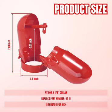 Acetylene Cylinder Regulator Protector Safety Cap High Pressure Gas Cylinder Tank Valve Protection Cap 3-1/8 x 11 Fall-Proof Design Compatible with GT-11, Red