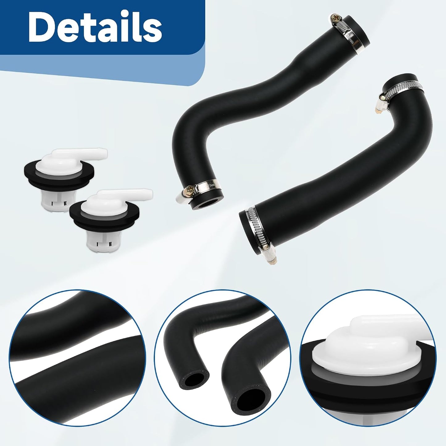 52040079 52040081 Fuel Filler Hose with Vent Valve and Grommet Kit Replaces 5360058 911060 for Jeep Wrangler YJ 1987-1995 Gas Tank