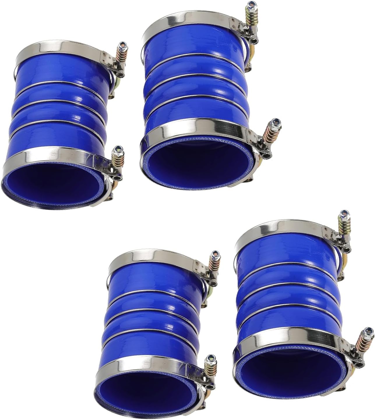 Silicone Charge Air Cooler Hump Hose Boot Set 4" X 6" 4 inch with T Bolt Clamp Blue 4PC