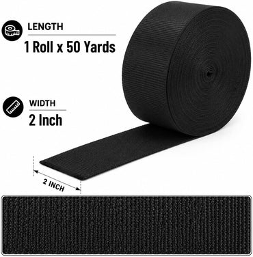Heavy Duty Duct Strap, 1.95 in x 147 ft Nylon Webbing for HVAC Duct, Durable Support Band for Building Non-Conductive, Fast Installation, Multiple Duct Types, 100YD Black