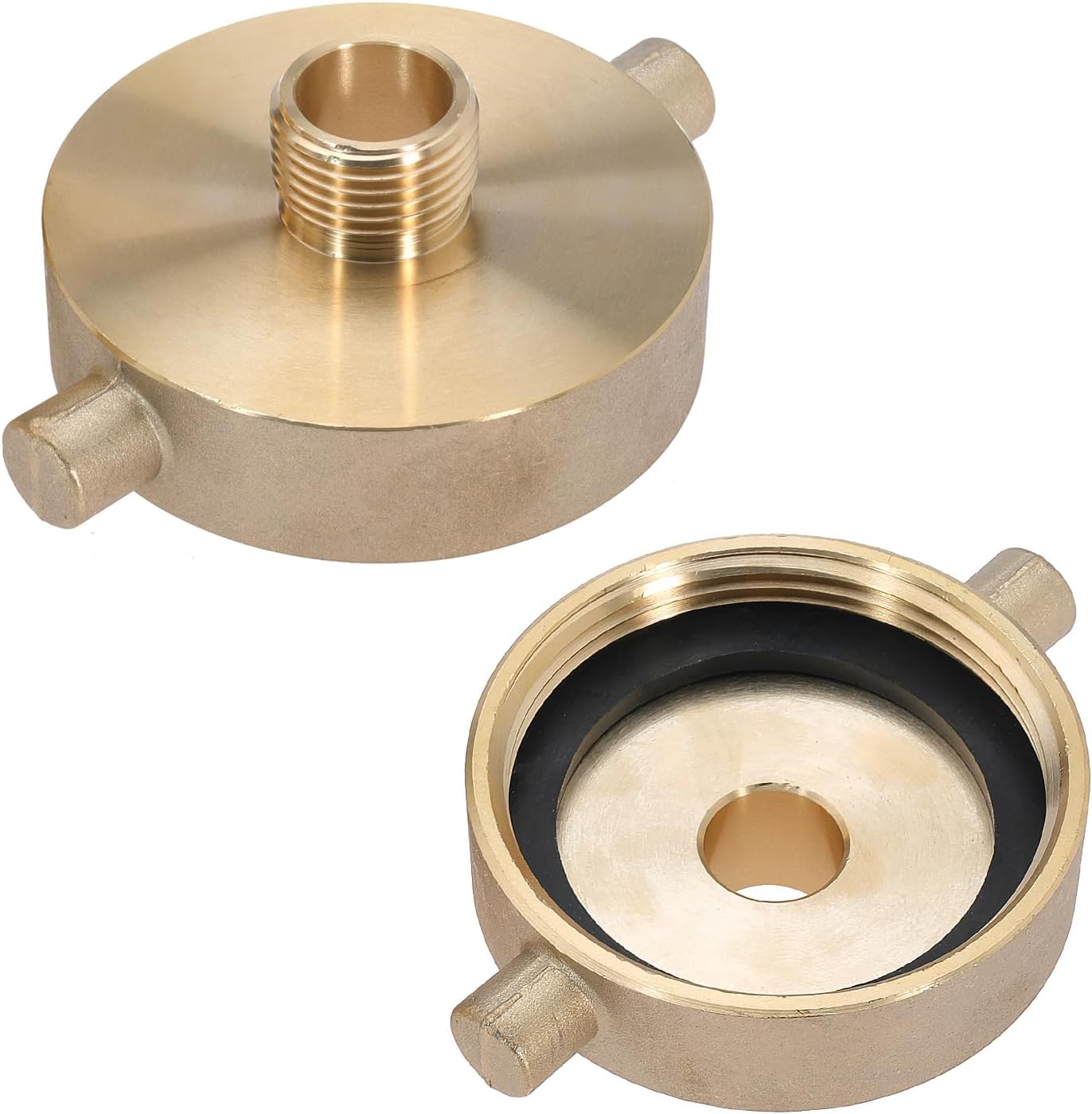 2-1/2" NST (NH) Female x 1-1/2" NST (NH) Male Fire Hydrant Hose Adapter Brass Fire Equipment with Pin Lug for Fire Hydrants, Pipes, Hoses