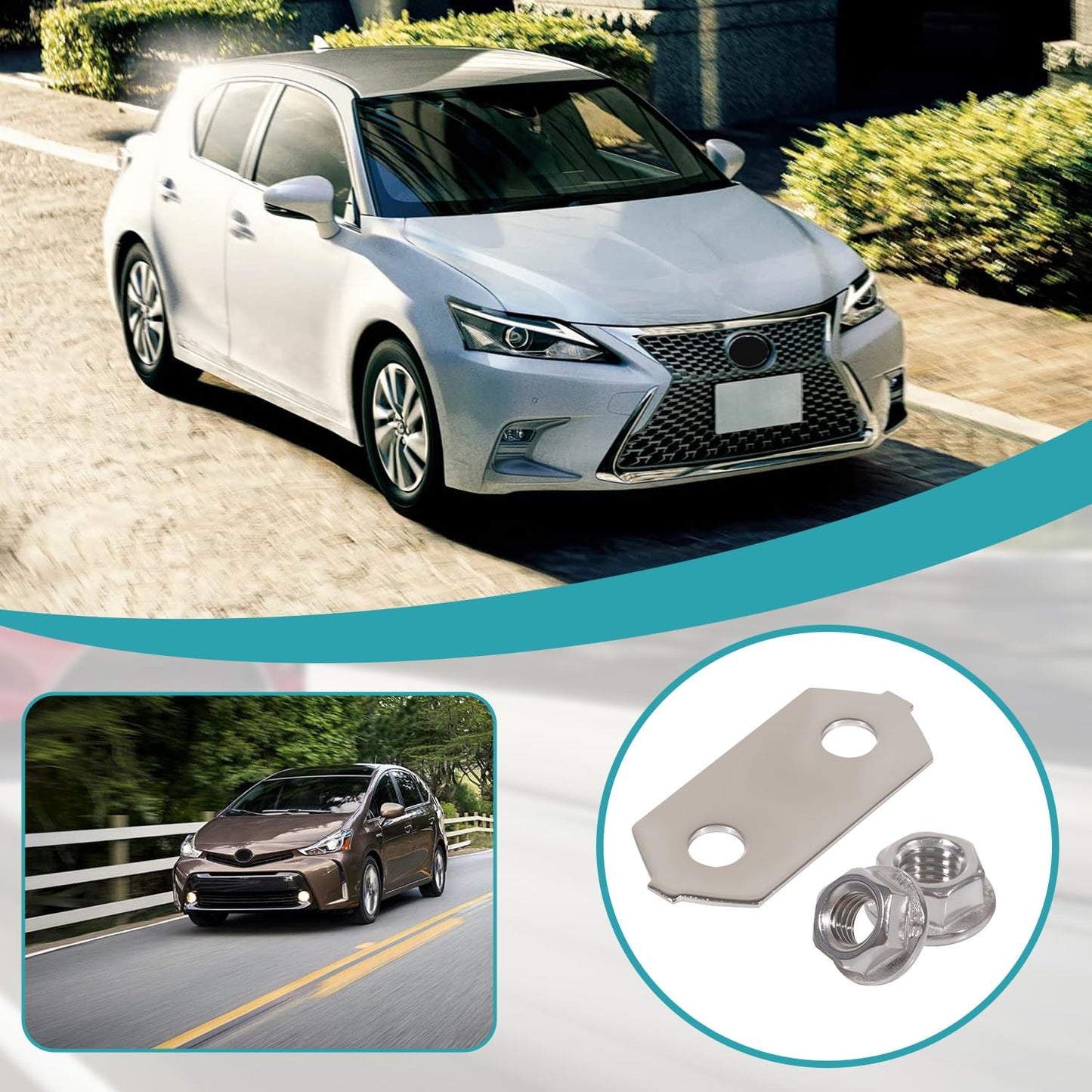 Nickel-Plated, Hybrid Battery Copper Bus Bars and SS Nuts, Stainless Nuts Set for Lexus CT200h for Toyota Prius V 2004-2017