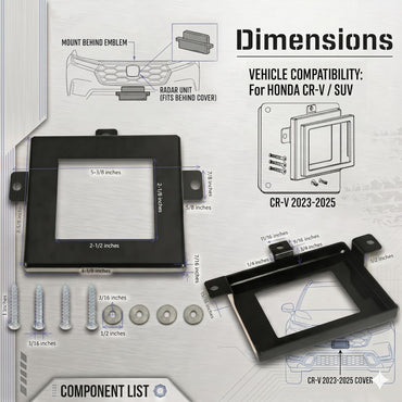 Front CRV Radar Sensor Protector for Honda CR-V 2023-2025 Anti Theft Protect Cover(Style A)