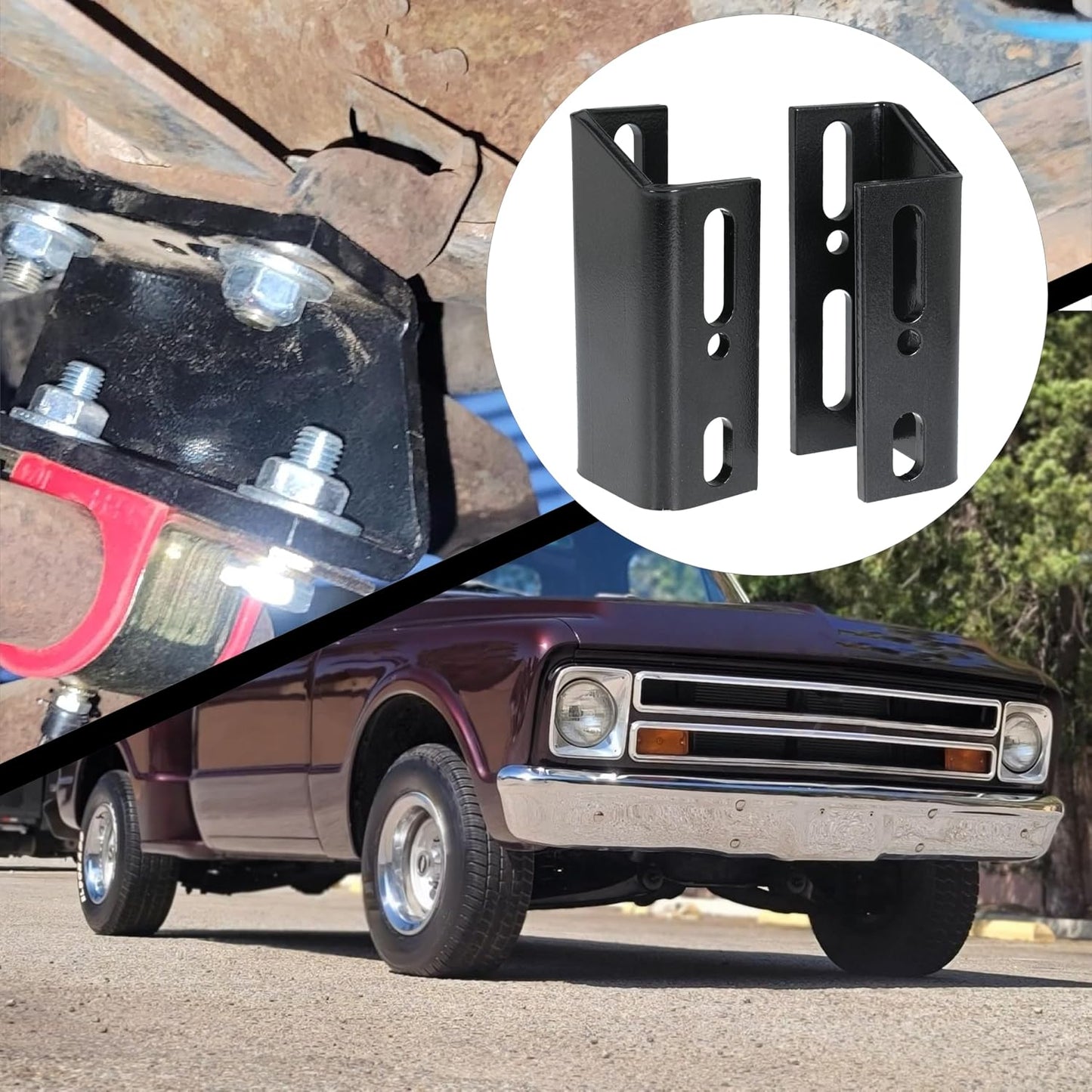 Front Sway Bar Drop Brackets for Chevy Pickup Trucks for GMC Jimmy C25 | for C10 C20 K10 K20 C30 K301967-1987, for Silverado Suburban Jimmy, for C25 C35 K25 K35 K15 K1500 K30 C1500 C2500 K1019