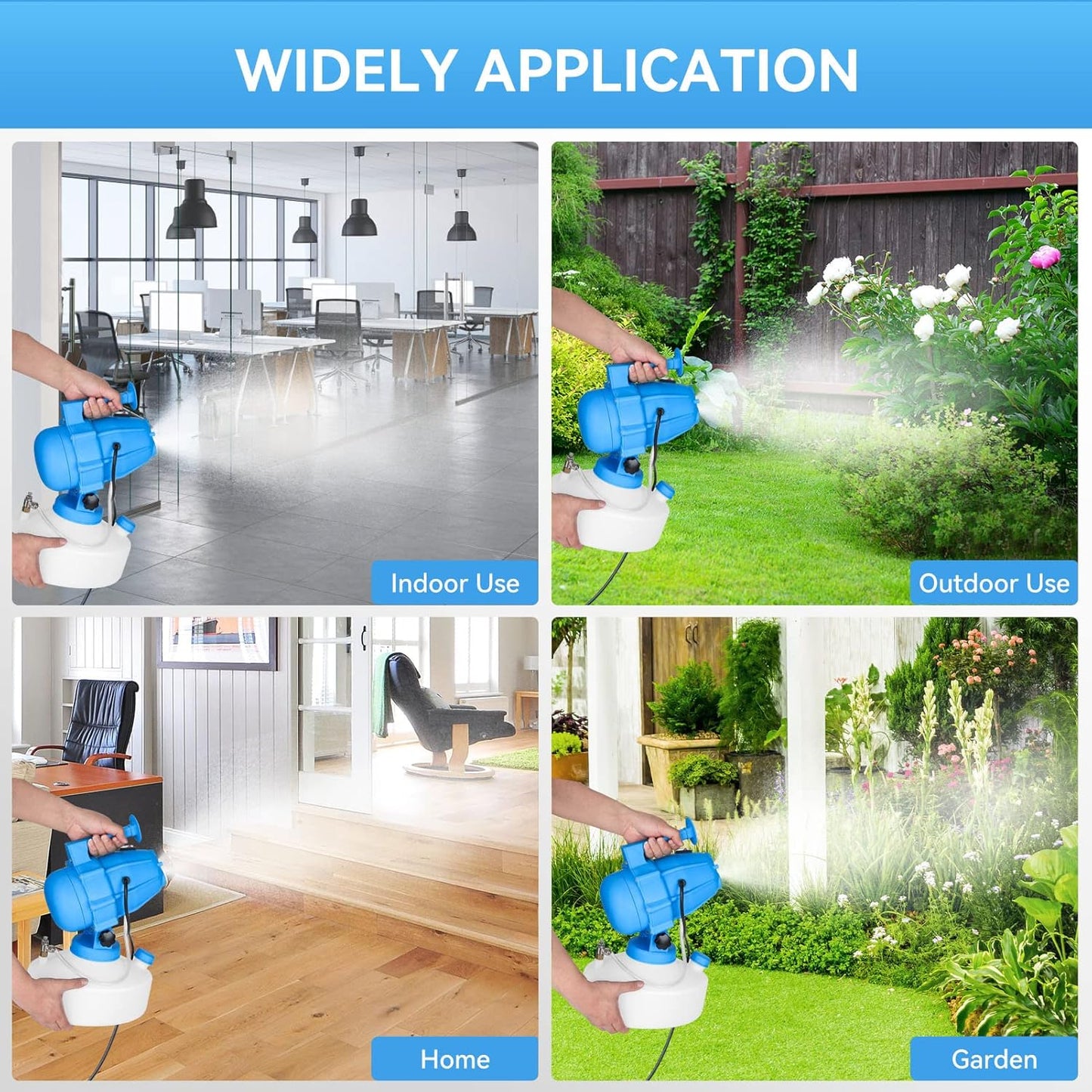 5L (1.3 Gallon) Electric ULV Fogger Machine with 3 Nozzles, Portable Sprayer Cold Fogger with 30ft Adjustable Spray Distance