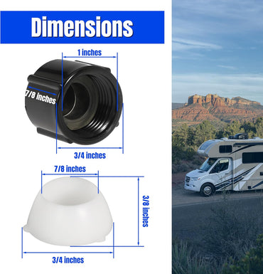 Low Point Drain Caps and Seals for RVs Campers Trailers 1/2 Inch RV Hot and Cold Water Lines 1/2″ (Set of 2)