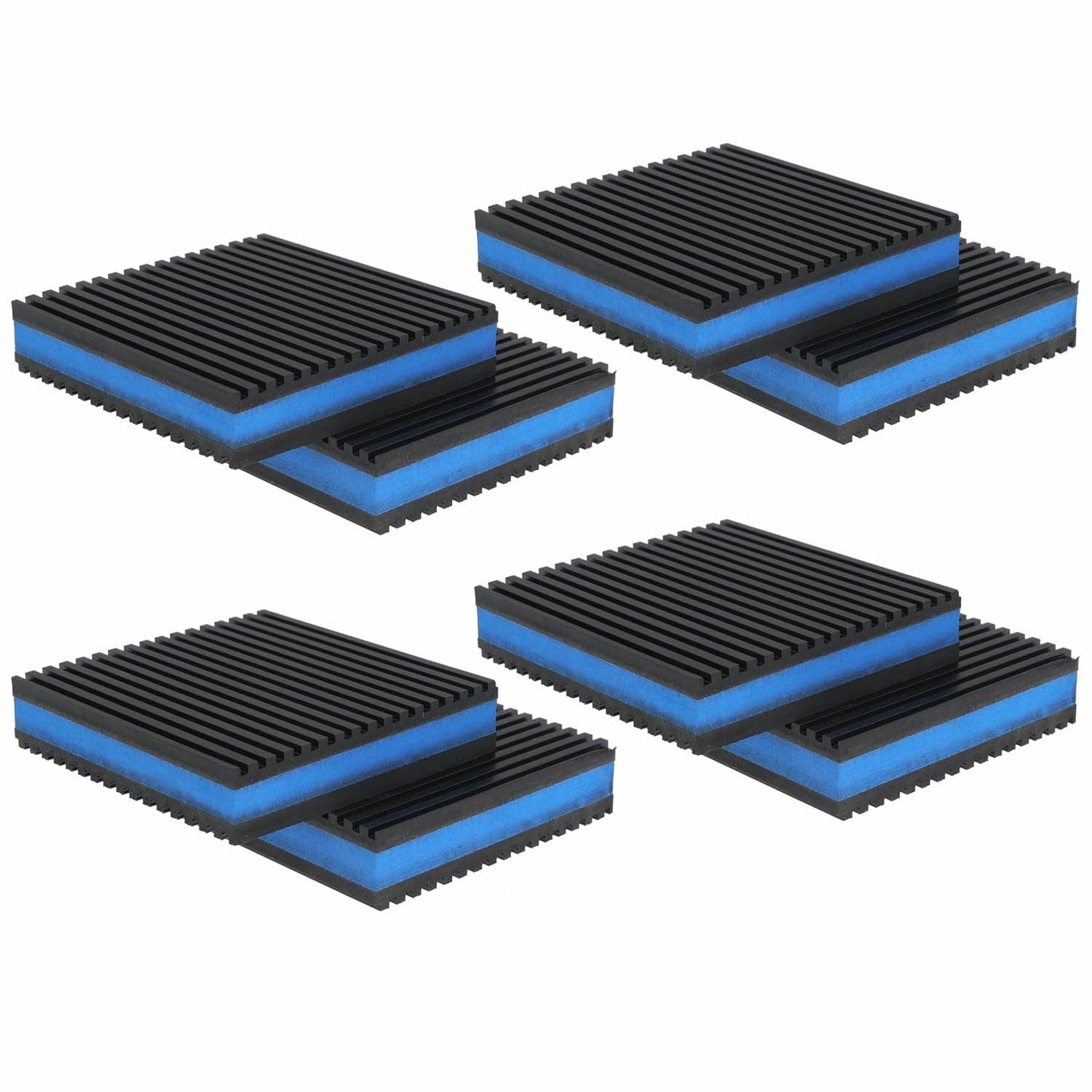 4''x 4''x 7/8'' Anti Vibration Pad, Rubber EVA Sound Isolation Vibrating Mat for Air Compressor, Conditioner, Treadmill, HVAC Washer Dryer (Pack of 4)