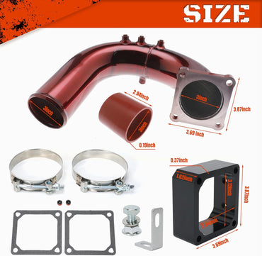 3" High Flow Intake Elbow Tube with Heater Spacer for Dodge Ram 2500 3500 2003-2007 5.9L Cummins Diesel