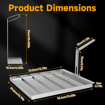 Commercial Deep Fryer Oil Filter Screen AF45 with Deep Fryer Crumb Scoop 550 Micron Mesh, 13.75" x 13.75" Straight Edge Design, Extends Oil Life for Restaurant Kitchens